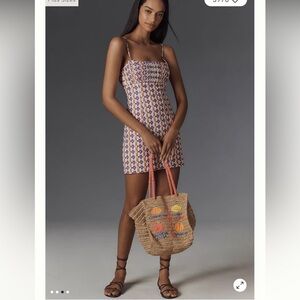 Maeve Ophelia Linen Mini Dress Size 10 Anthropologie Sleeveless Slim Dress